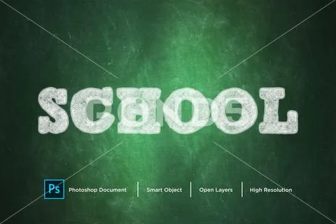 School text effect Design Photoshop Layer Style PSD Template