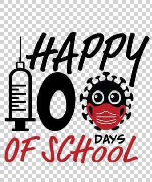 Of School text with syringe and virus Stock Illustration
