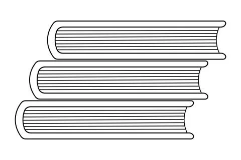 School textbooks lie in a stack, closed books in doodle style Stockillustratie