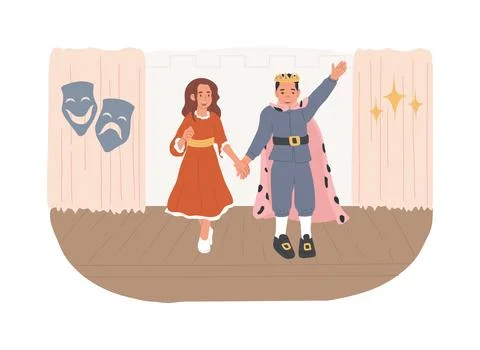 School theater isolated concept vector illustration. Illustrazione stock
