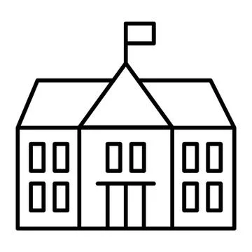 School thin line icon. Building vector illustration isolated on white. College Ilustración de archivo
