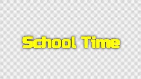 School Time 3D Title Animation on Alpha Channel Stock Footage 318823609
