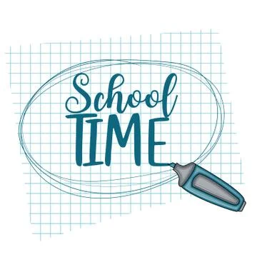 School time doodle clip art greeting card Stock Illustration