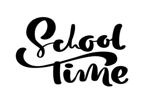 School Time hand dranw vector brush calligraphy lettering text. Education Stock-Illustration