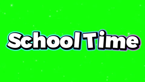School Time text animation. Animated educational title on green screen Stock Footage 340251057