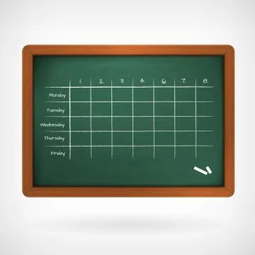 School timetable on chalkboard vector illustration Stock-Illustration