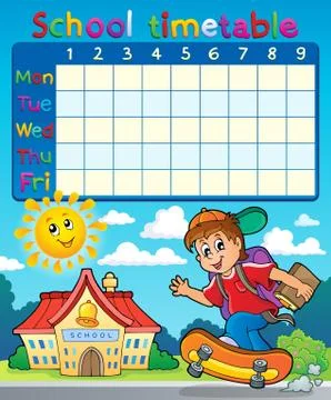 School timetable composition - illustration. Ilustración de archivo