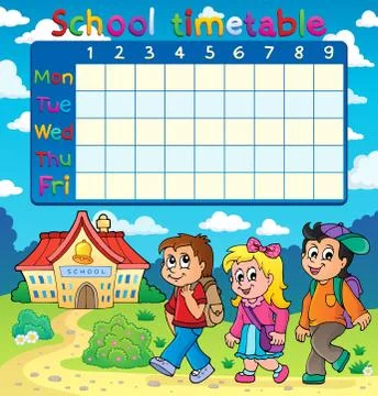 School timetable composition - illustration. Ilustración de archivo