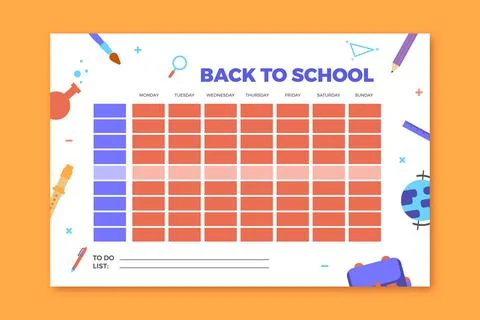 School timetable flat design イラスト素材