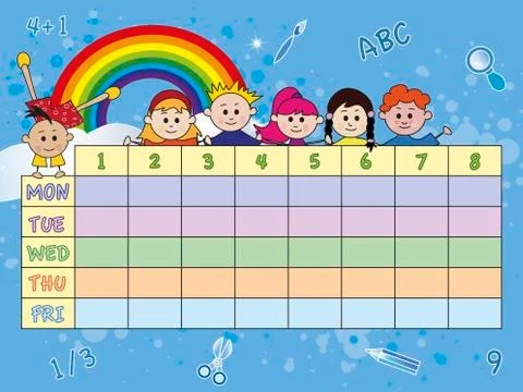 School timetable Stock Illustration