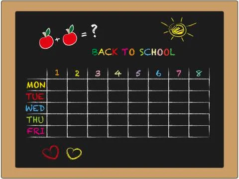 School timetable Stock Illustration
