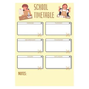 School timetable Stock Illustration