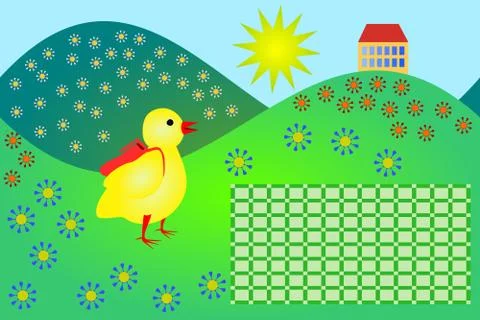 School timetable with little chicken Stock Illustration