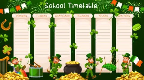 School timetable, schedule table, week calendar イラスト素材