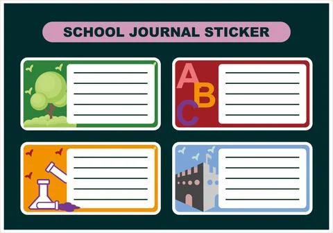 School timetable with school items in flat style. Vector illustration for kids. Stock Illustration