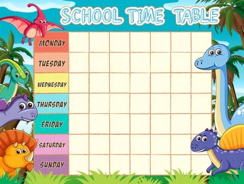 School timetable template Stock Illustration