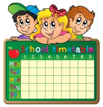 School timetable theme image - illustration. Stock Illustration