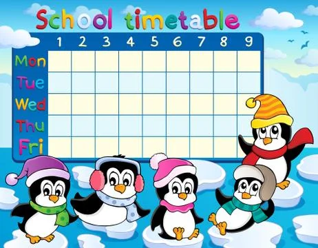 School timetable theme image - illustration. Stock Illustration