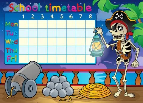 School timetable topic image - illustration. Illustrazione stock