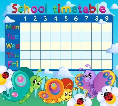 School timetable topic image - illustration. Stock Illustration