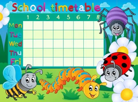 School timetable topic image - illustration. 库存插图