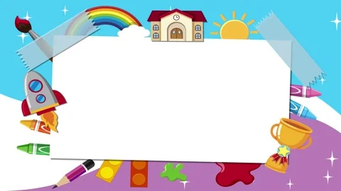 School Tools Border Frame Animation Stock Footage 252160197