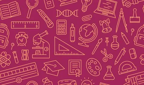 School tools seamless pattern Stock Illustration