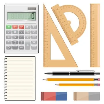School tools vector design illustration isolated on white background Illustrazione stock