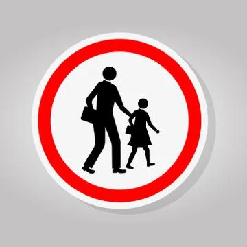 School Traffic Road Sign Isolate On White Background,Vector Illustration Stock Illustration