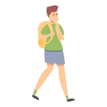 School trip icon cartoon vector. Travel group Stock Illustration