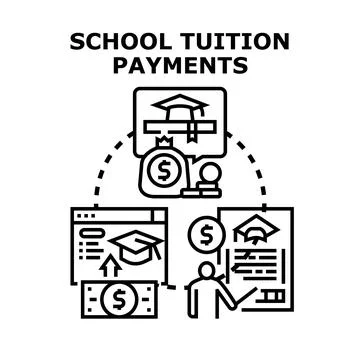 School tuition payments concept planning education finance イラスト素材