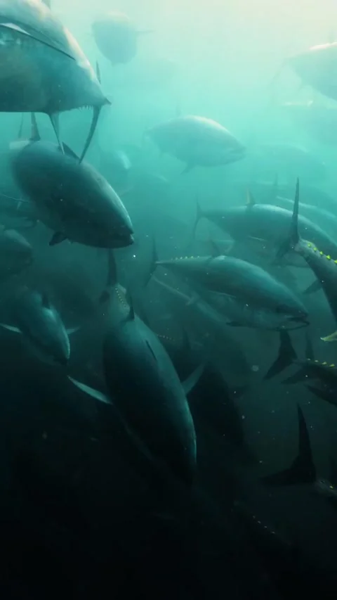 A school of tuna in the ocean Stock Footage 320331613