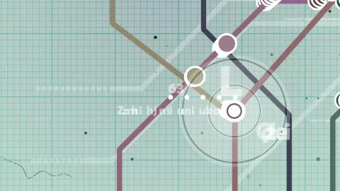 School type 3d illustration of a metro map. It has three circles around one b Illustrazione stock