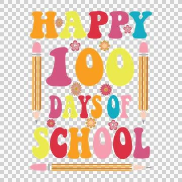 Of School Typography text with pencil illustrations flower Stock Illustration