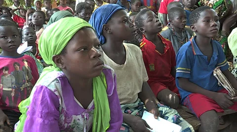 School Under a Tree Stock Footage 32133316