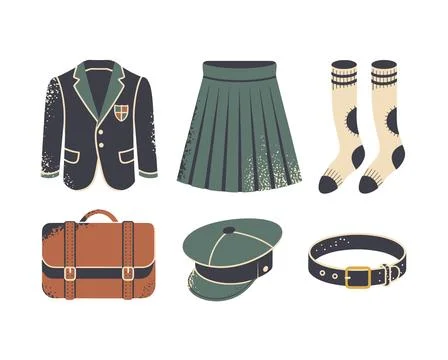 School Uniform Accessories Illustration Stock Illustration