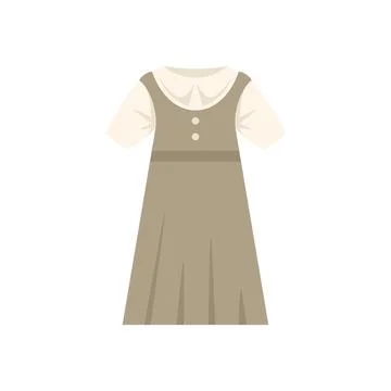 School uniform icon flat vector. Girl dress 스톡 일러스트