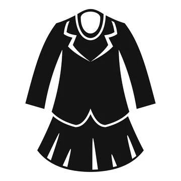 School uniform icon simple vector. Girl dress Stock Illustration