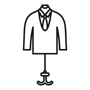 School uniform on mannequin outline icon Illustrazione stock