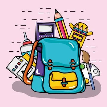 School utensil design to study and learn Ilustración de archivo