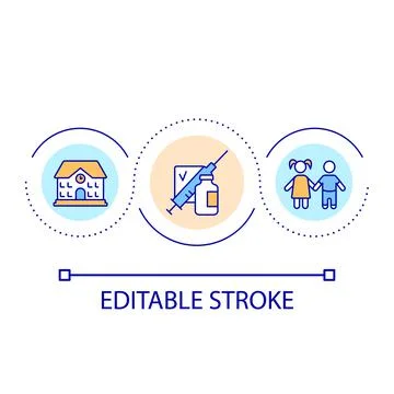 School vaccination loop concept icon Stock Illustration