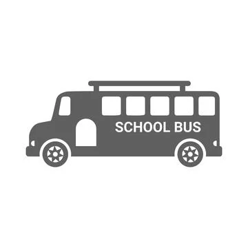 School, van icon. Gray vector graphics. Stock Illustration