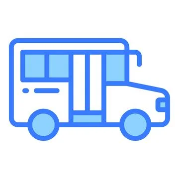 School van vector line icon, school and education icon. Illustrazione stock