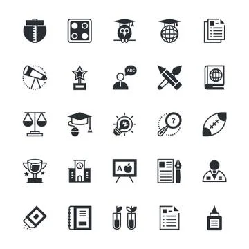 School Vector Icons Set Stock Illustration