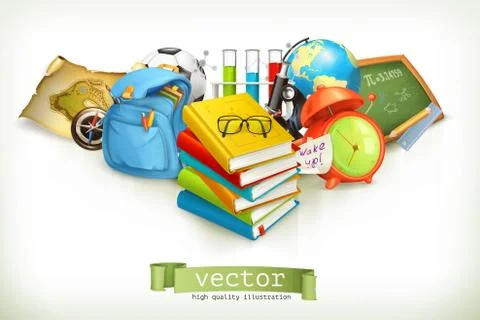 School, vector illustration isolated on white Stock Illustration