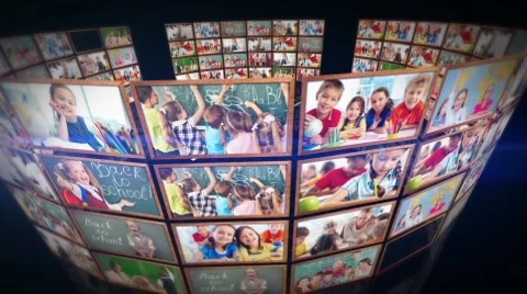 School Video Wall Stock After Effects