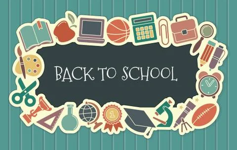 School vintage seamless background Stock Illustration