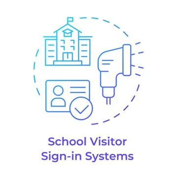 School visitor sign in systems blue gradient concept icon Ilustración de archivo