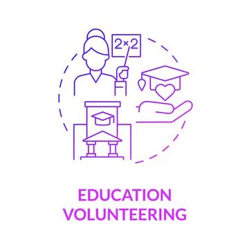 School volunteering purple gradient concept icon Stock Illustration