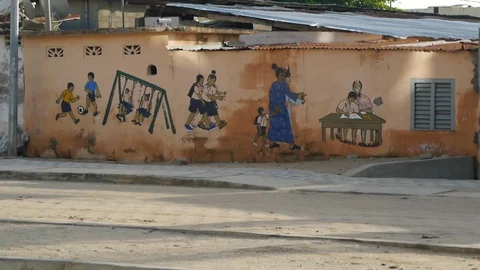 School wall drawings Stock Footage 81240742